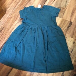 Hanna Andersson SEE SIZE girls teal turquoise dress